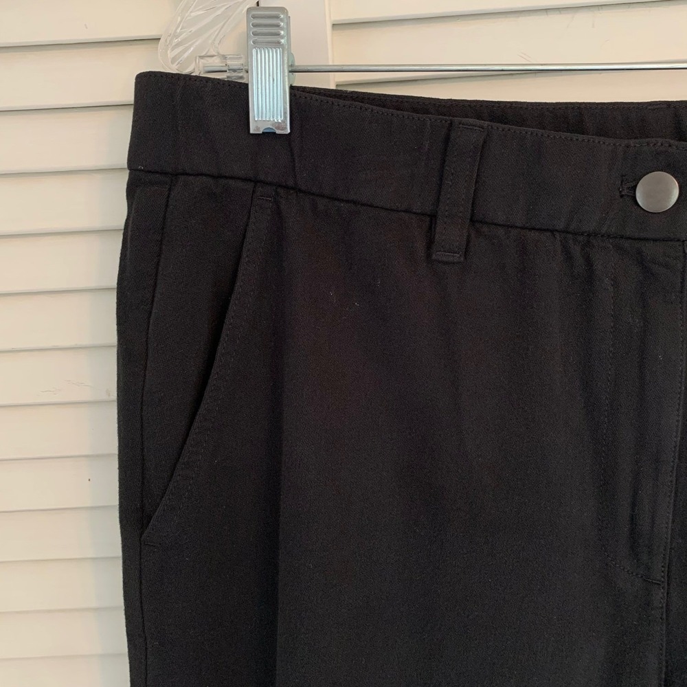 EILEEN FISHER Black Organic Cotton Straight Leg Ankle Pants Womens L Minimalist - Picture 3 of 13
